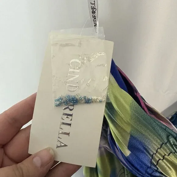 Cinderella Divine Beaded Multicolor Dress Size 10 Formal Wedding Prom Hoco Y2K - Picture 8 of 15